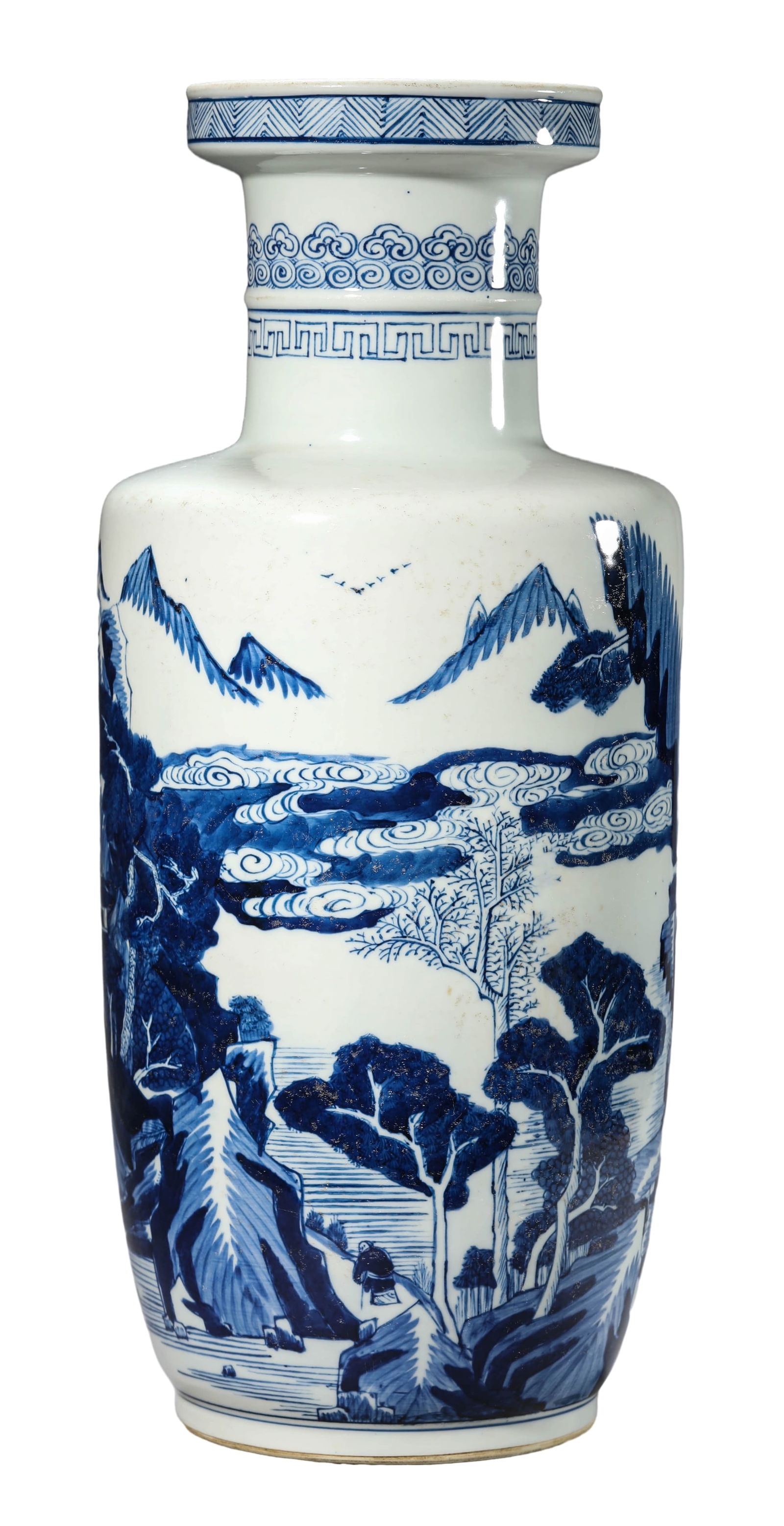 A BLUE AND WHITE 'LANDSCAPE AND