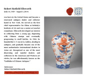 A BLUE AND WHITE WITH IRON-RED