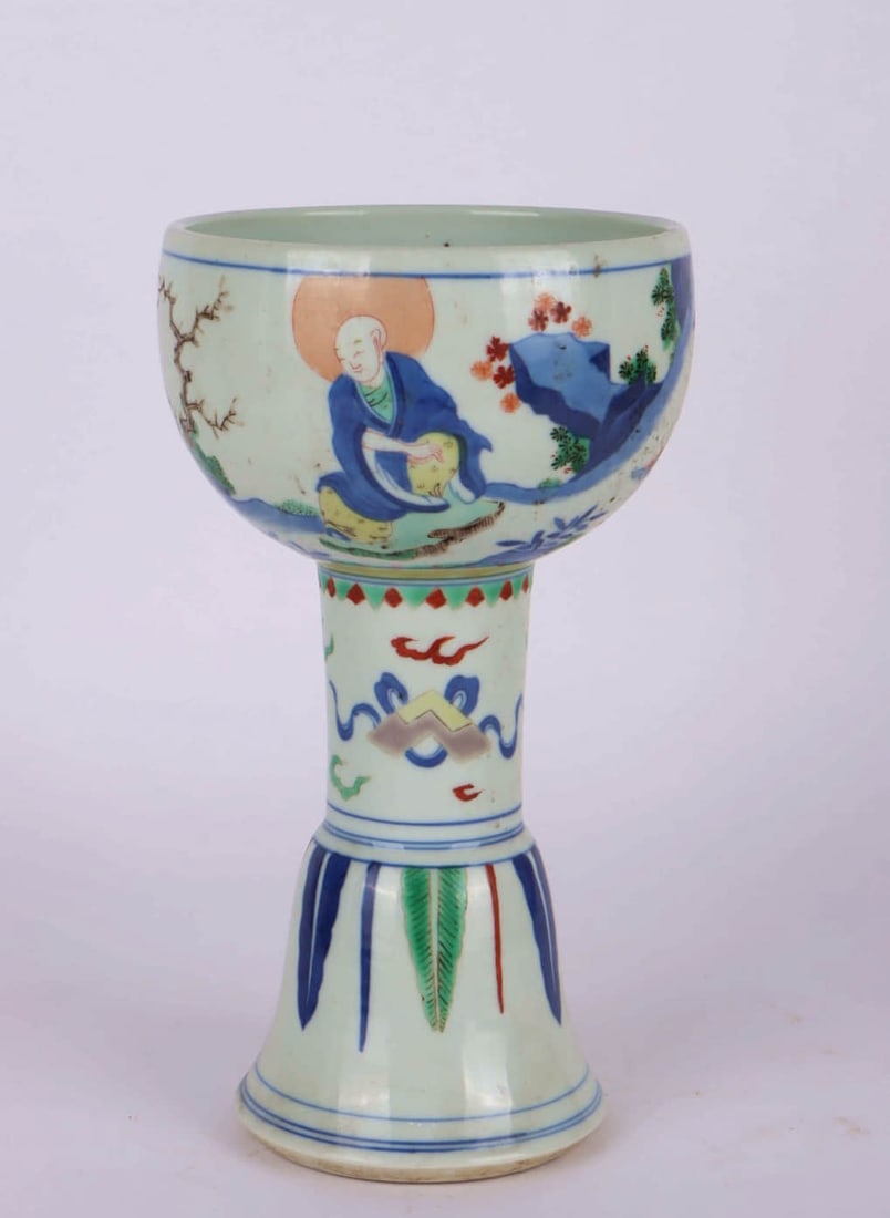 A BLUE AND WHITE WUCAI 'FIGURE'