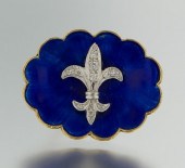 A Blue Enamel and Diamond Fleu