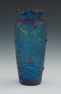 A Blue Glass Vase with Plum