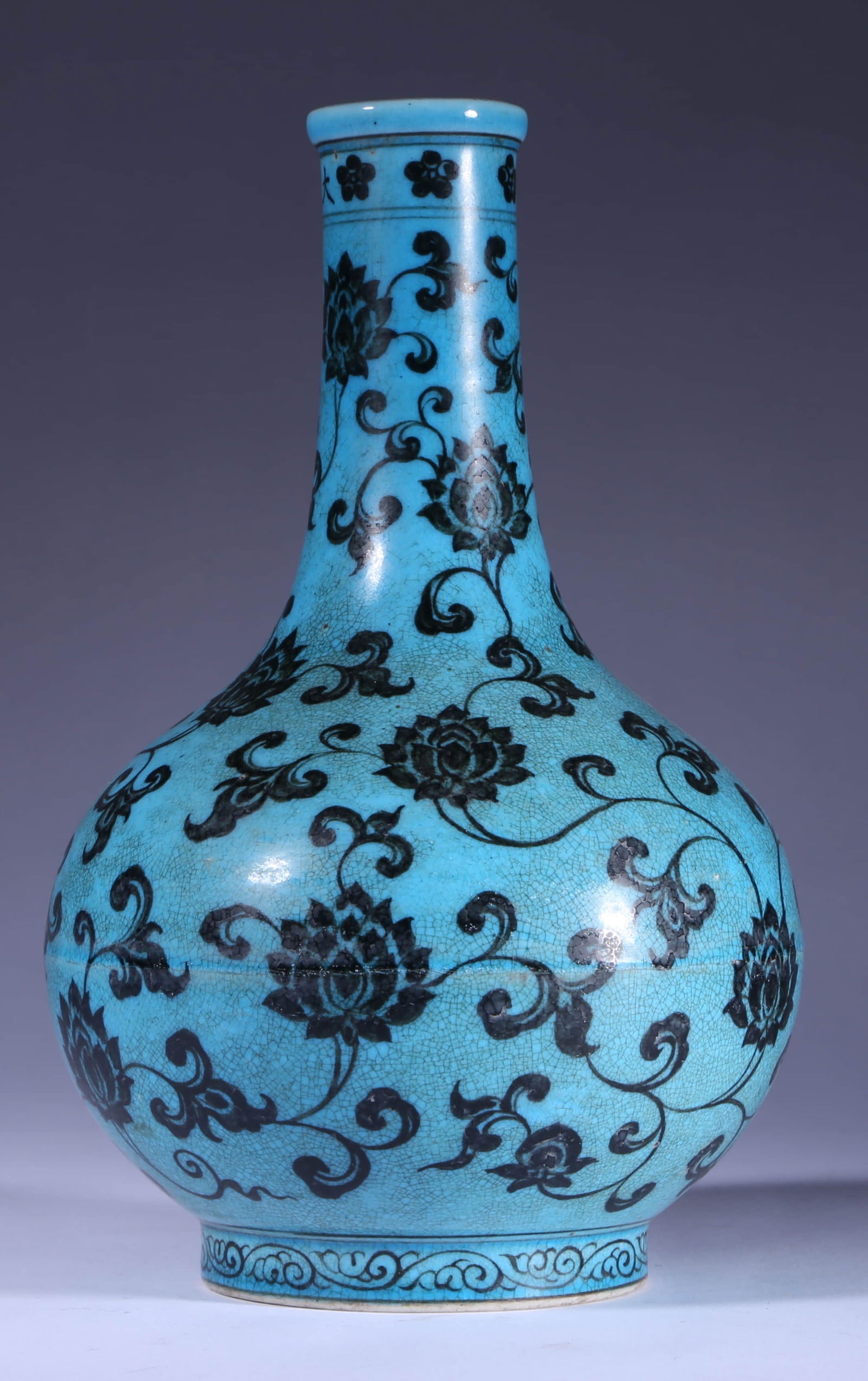 A BLUE-GROUND GRISAILLE VASEA