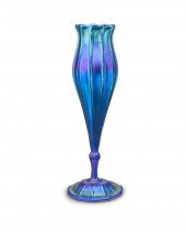 A BLUE L.C. TIFFANY FAVRILE GL