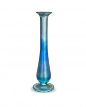 A BLUE L.C. TIFFANY FAVRILE GL
