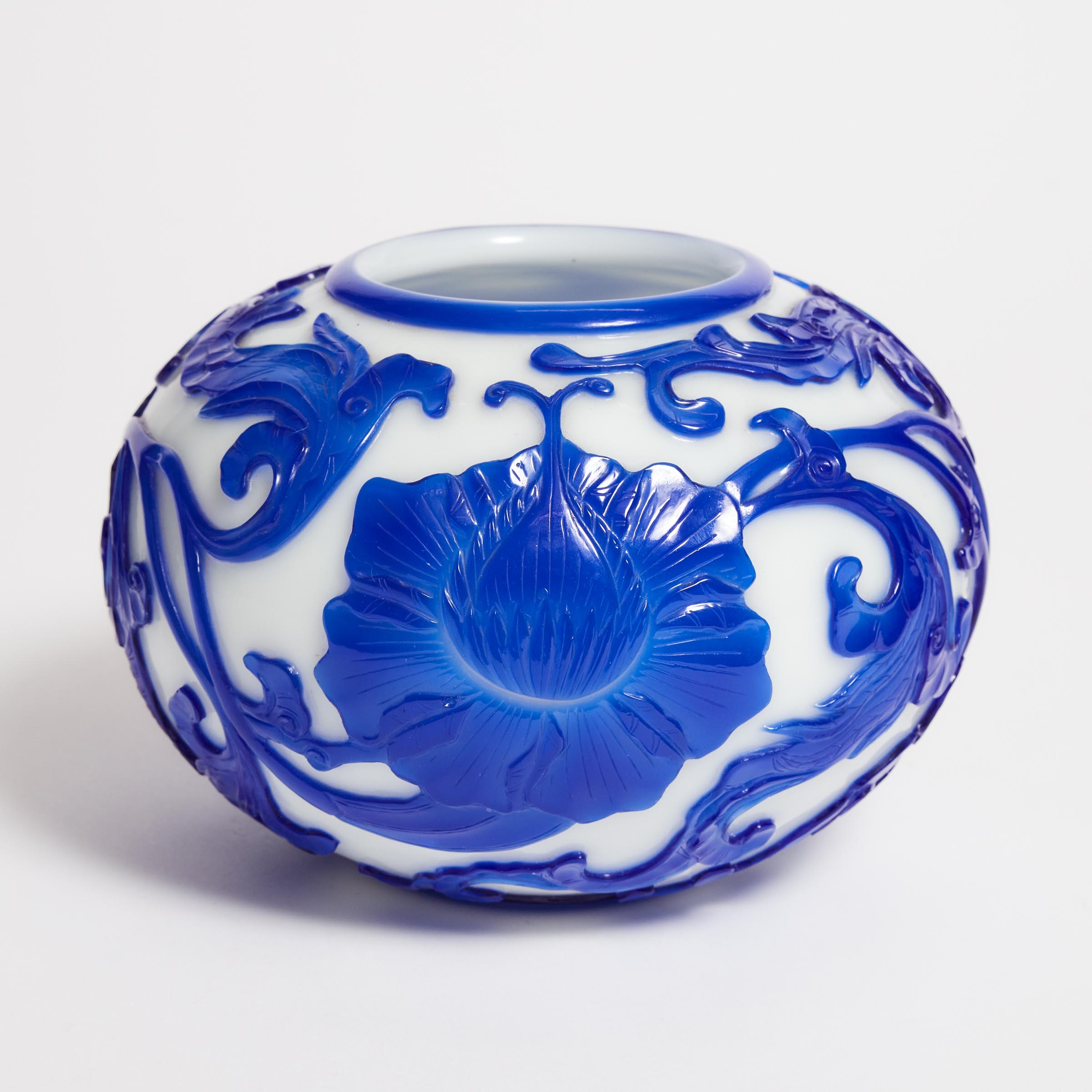 A Blue Overlay White Glass Water