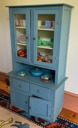 A blue painted vintage child's size
