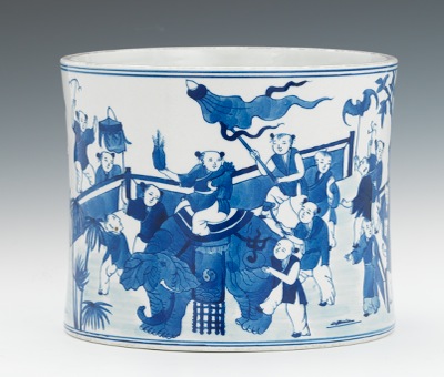 A Blue & White Porcelain Brush Wash