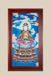 A 'BODHISATTVA' PORCELAIN PANE