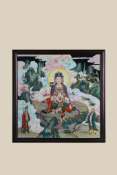 A 'BODHISATTVA' PORCELAIN PANE