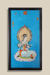 A 'BODHISATTVA' PORCELAIN PANE
