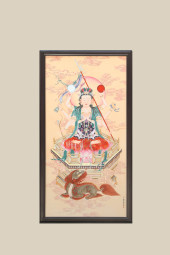 A 'BODHISATTVA' PORCELAIN PANE
