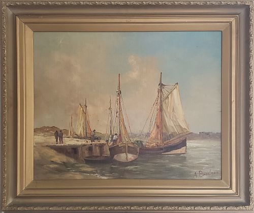 A. BODSON OIL ON BOARD PAINTING,