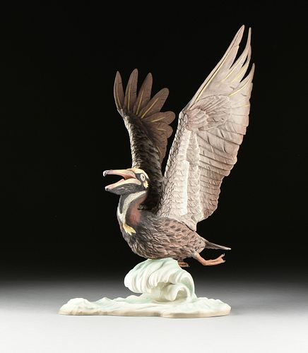 A BOEHM SCULPTURE, "BROWN PELICAN,"