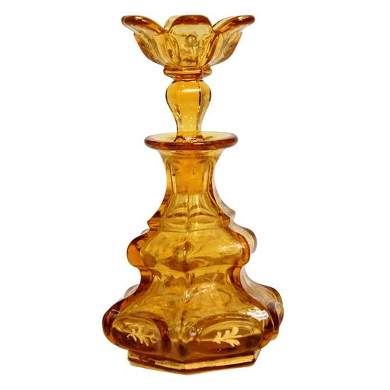 A Bohemian Amber Glass and Gilt