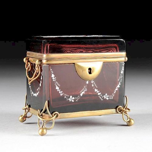 A BOHEMIAN AMETHYST GLASS GILT