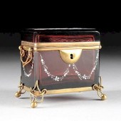 A BOHEMIAN AMETHYST GLASS GILT