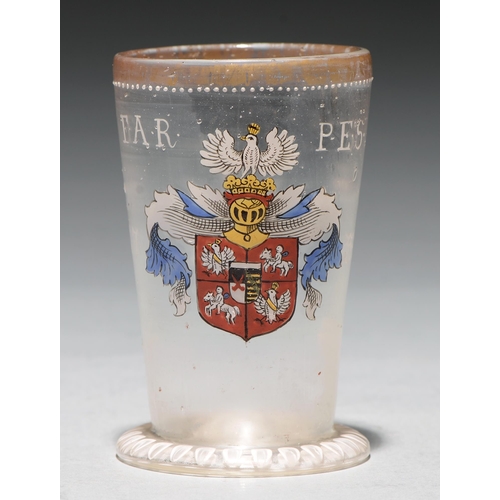 A Bohemian armorial enamelled glass