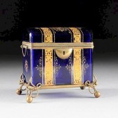 A BOHEMIAN COBALT BLUE GLASS G