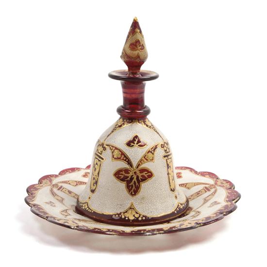 A Bohemian Cranberry Glass and