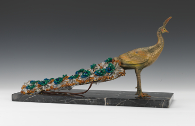 A Bohemian Crystal and Cast Metal