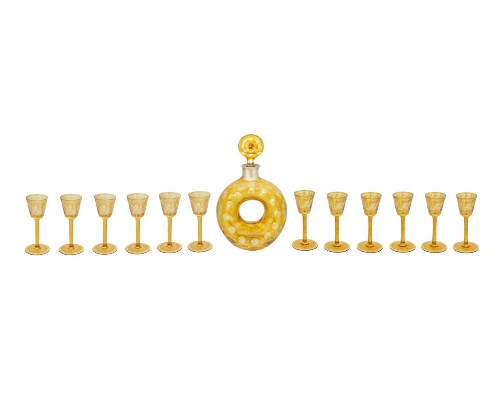 A BOHEMIAN CUT-GLASS APERITIF