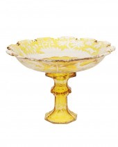 A BOHEMIAN CUT-GLASS COMPOTEA