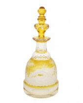 A BOHEMIAN CUT-GLASS DECANTERA