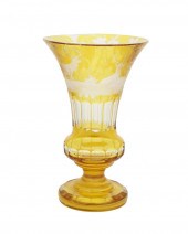 A BOHEMIAN CUT-GLASS VASEA Boh
