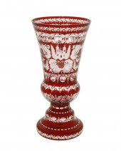 A BOHEMIAN CUT-GLASS VASEA Boh