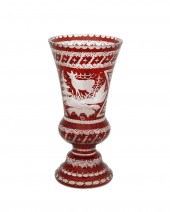 A BOHEMIAN CUT-GLASS VASEA Boh