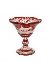 A BOHEMIAN CUT-GLASS VASEA Boh