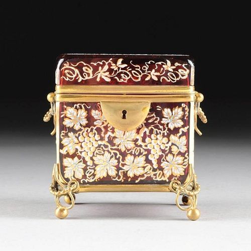 A BOHEMIAN GILT METAL MOUNTED