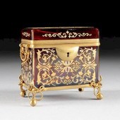 A BOHEMIAN GILT METAL MOUNTED