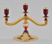 A Bohemian Glass Candleholder