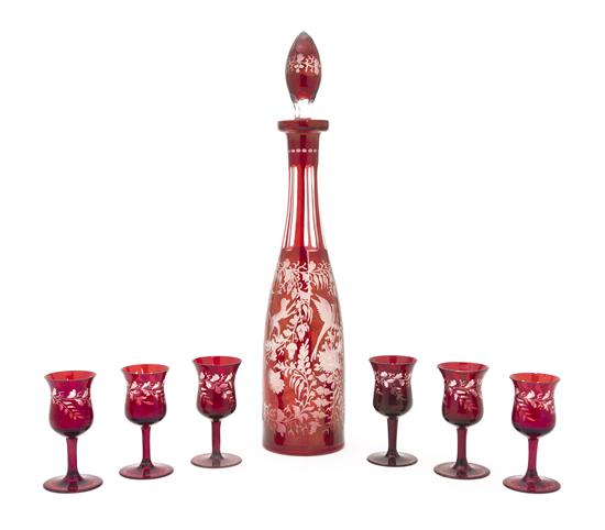 A Bohemian Glass Decanter having