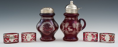A Bohemian Glass Sugar Caster Syrup