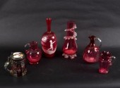 A Bohemian glass tankard, the