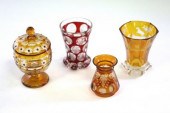A Bohemian red flash beaker de