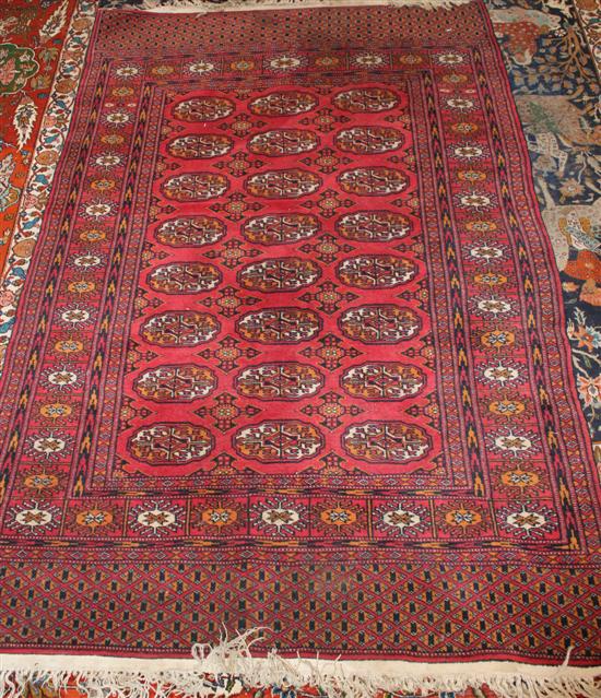A Bokhara rug with field of