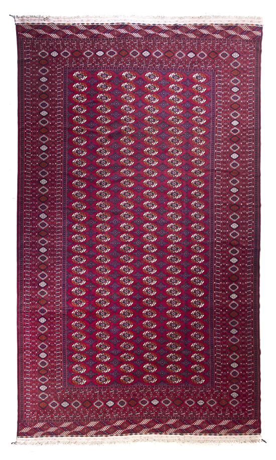 A Bokhara Wool Rug with repeating