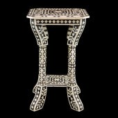A BONE INLAID MAHOGANY TABOURE