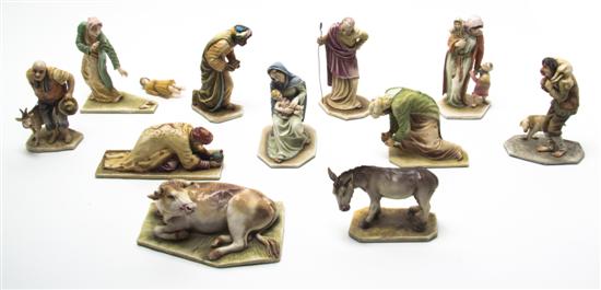 A Borsato Porcelain Nativity Set