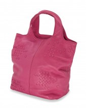 A BOTTEGA VENETA MAGENTA LEATH