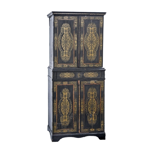 A Boulle, ebony and tulipwood