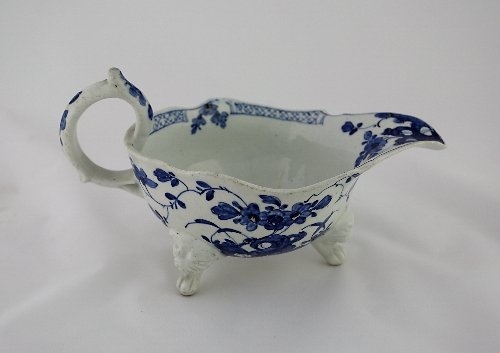A Bow blue and white sauceboat