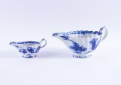 A BOW BLUE AND WHITE OVAL FLUT
