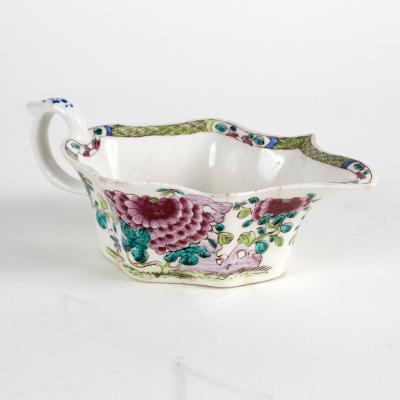 A Bow porcelain sauceboat, circa