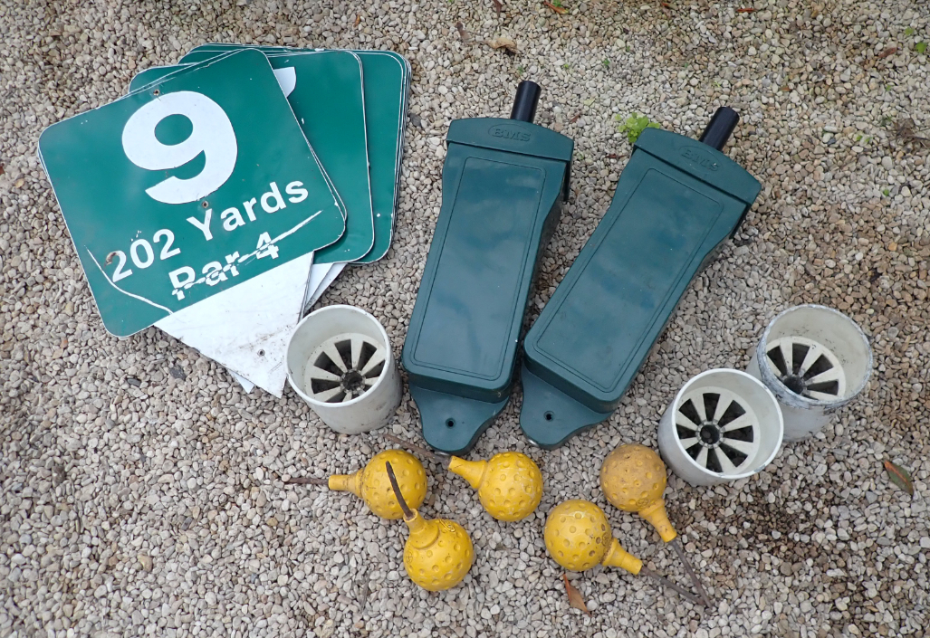 A BOX OF MIXED GOLF COURSE EPHEMERA
