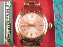 A boxed 9 carat gold lady's Rolex