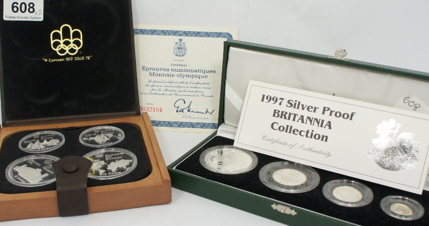 A boxed set of 4 Olympic Silver